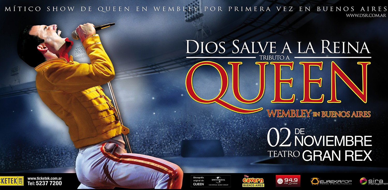 Dios Salve a la Reina — Wembley-era campaign poster