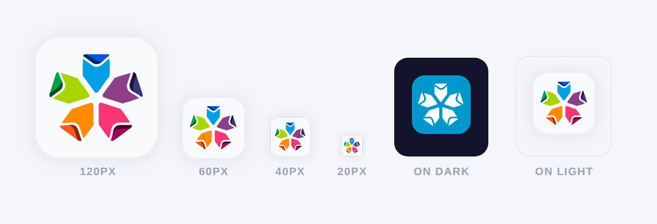Kiru app icon at multiple sizes