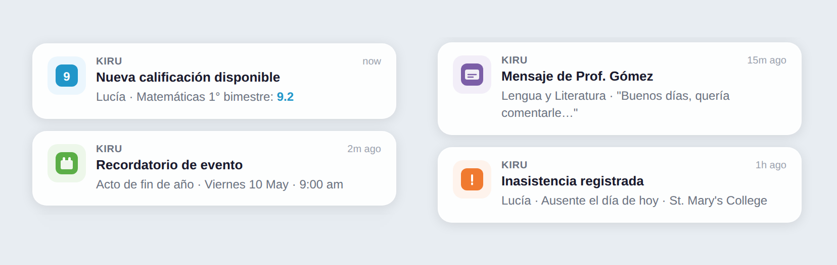 Kiru notification variants