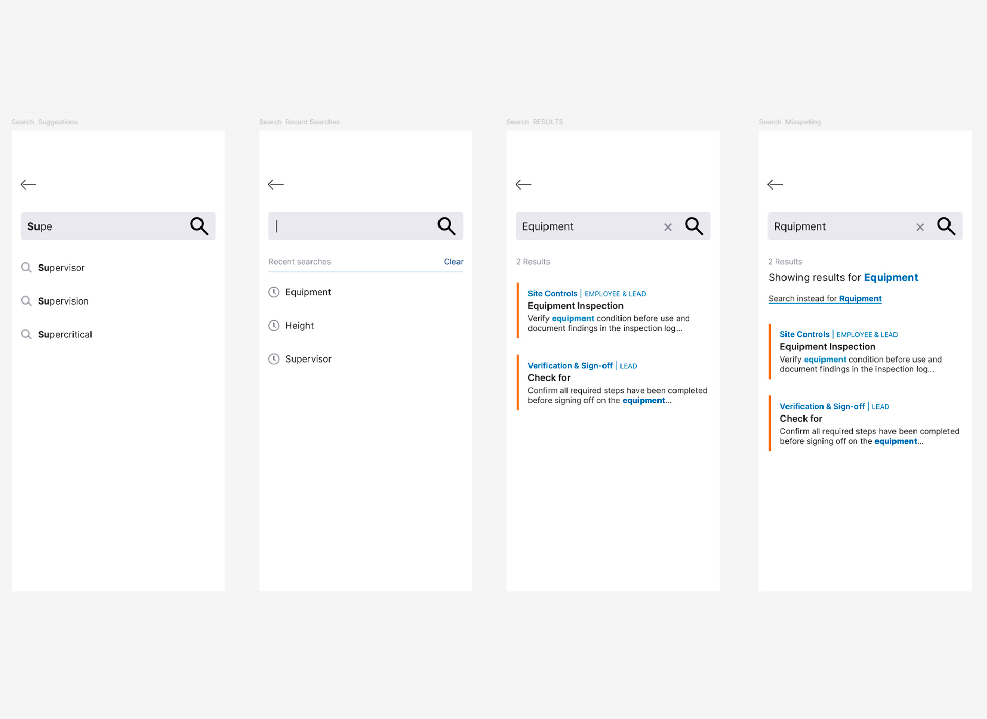 Offline App — search with suggestions, results and misspelling correction