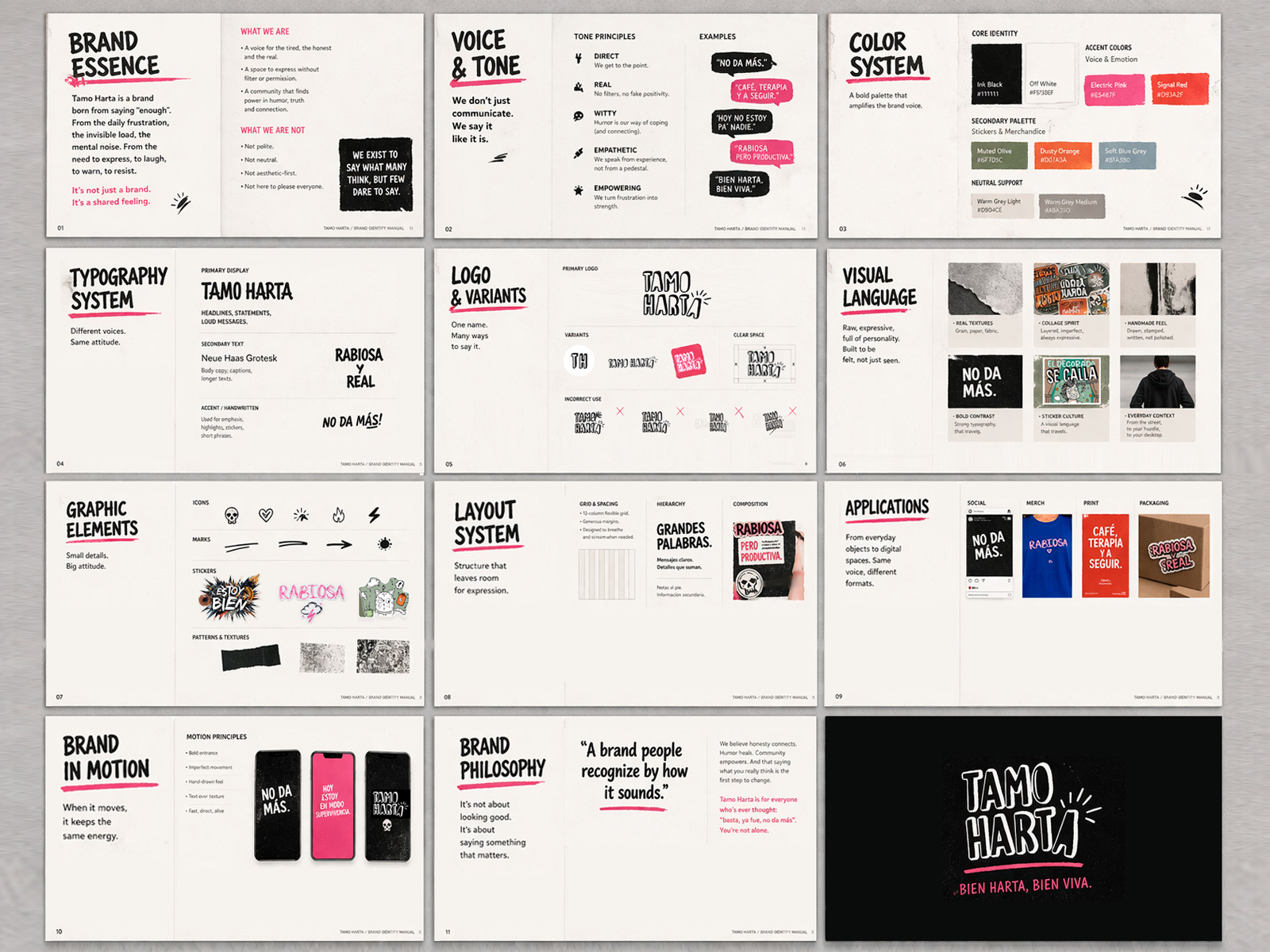 Tamo Harta — complete brand identity manual overview
