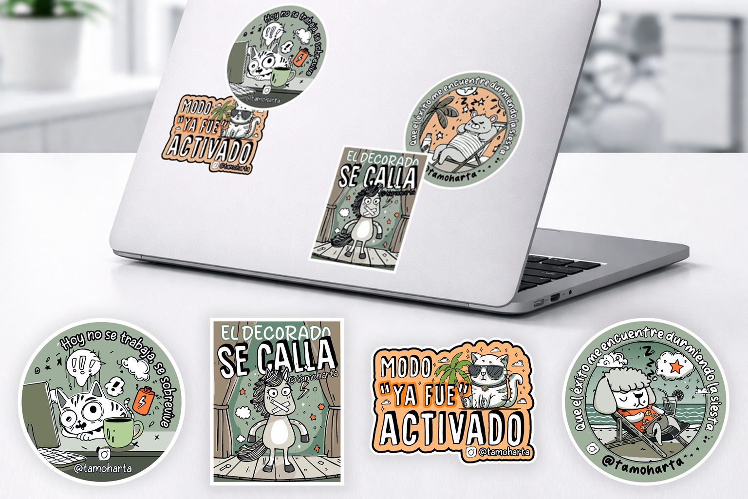 Tamo Harta sticker collection laid flat